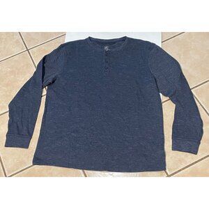 George sweatshirt mens XL crew neck button up long sleeve sweater blue